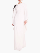 Embroidered Draped Kaftan Gown