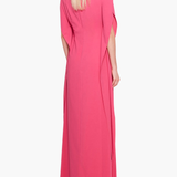 Embroidered Crepe Kaftan Gown