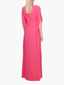 Embroidered Crepe Kaftan Gown