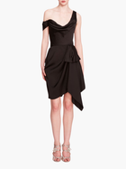 Asymmetrical Satin Mini Dress