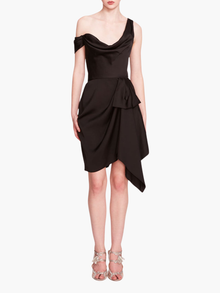 Asymmetrical Satin Mini Dress