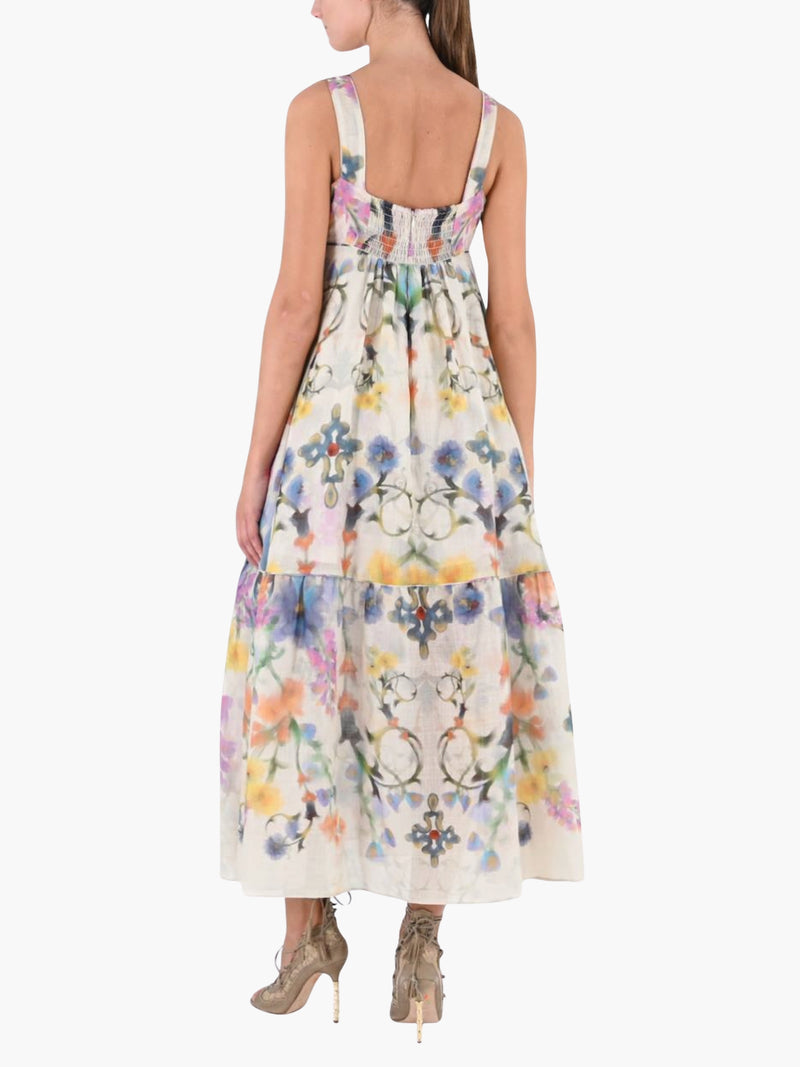 Ramie Square Neck Maxi Dress