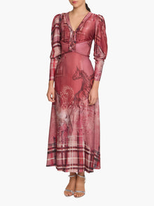 Wild Heart Tartan Printed Midi Dress