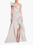 Cloque Draped Gown