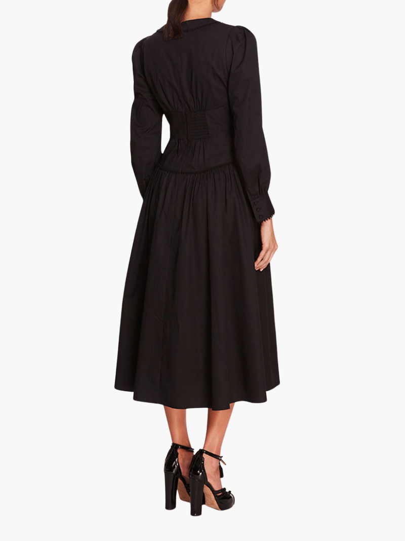 Tansy A-line Poplin Midi Dress