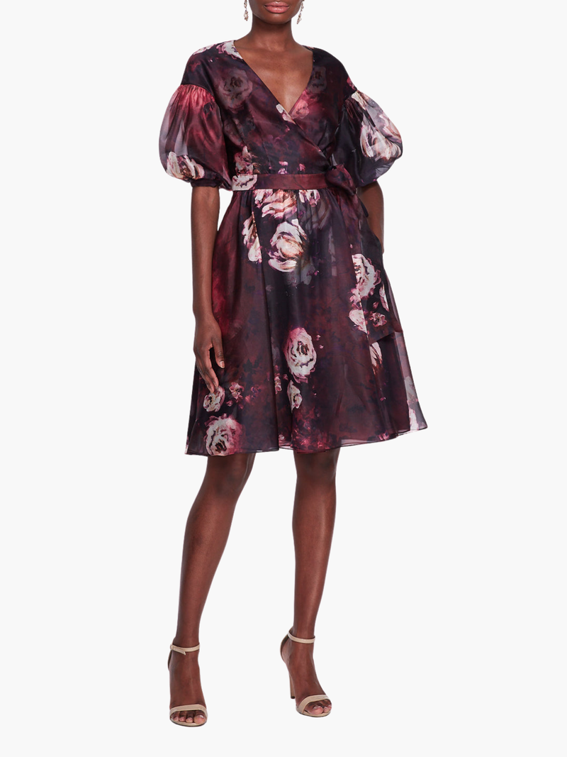 Soft Organza Wrap Mini Dress