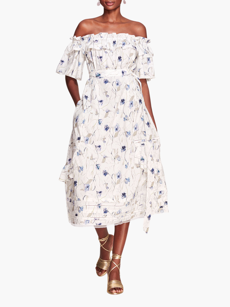 Rosie Off-Shoulder Floral Midi Dress