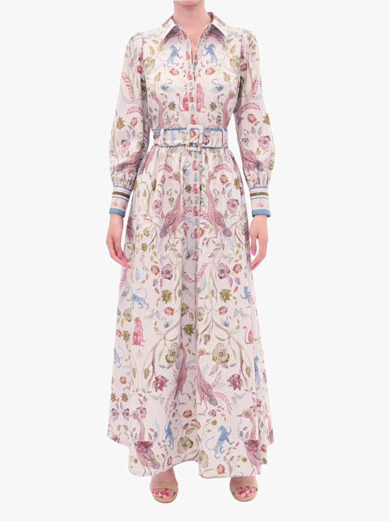 Cotton Poplin Collared Maxi Dress