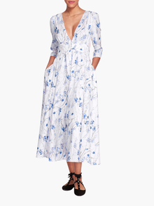 Vintage Carnation Sateen Midi Dress