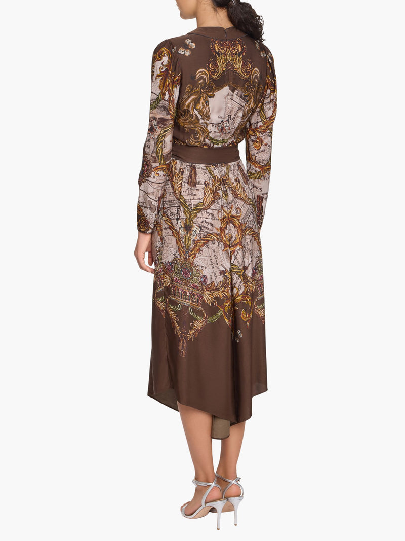 Jewel of Edinburgh Draped Scarf Midi Dress