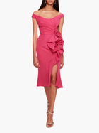 Taffeta Trumpet Midi Dress