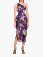 One Shoulder Drape Midi Dress