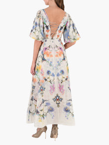 Ramie Puff Sleeve Maxi Dress