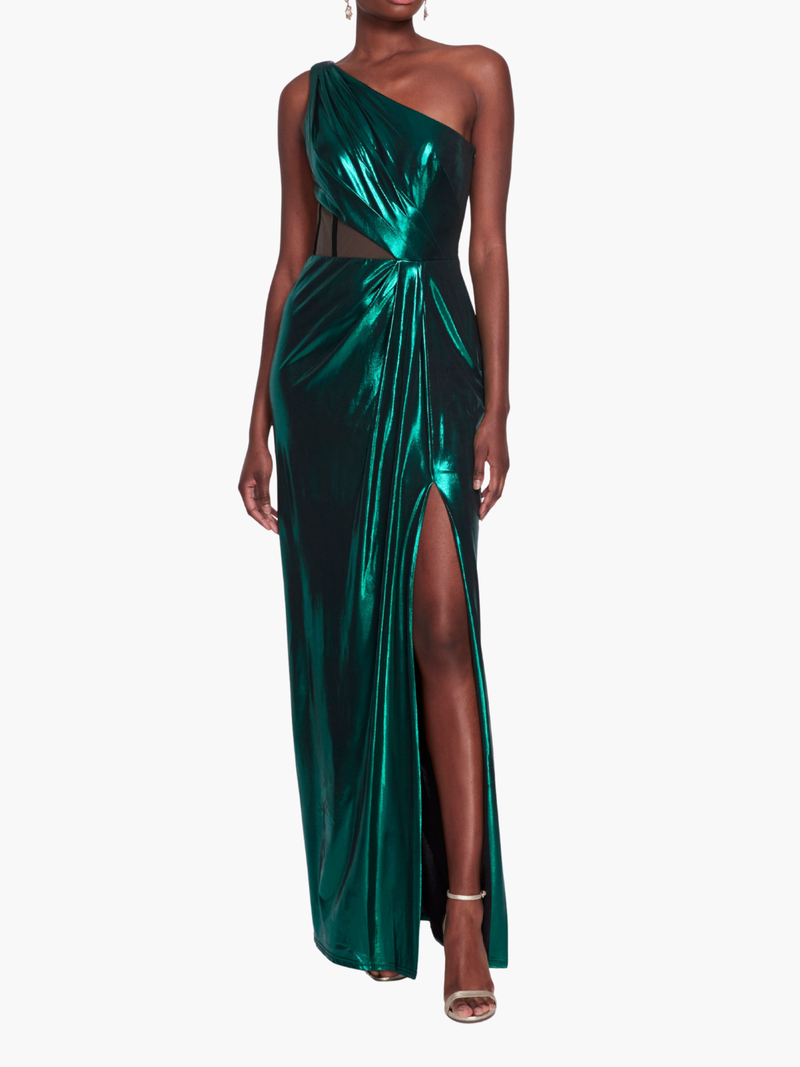 Side Cut-Out Foiled Gown