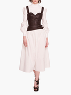Faux Leather Poplin Corset Dress