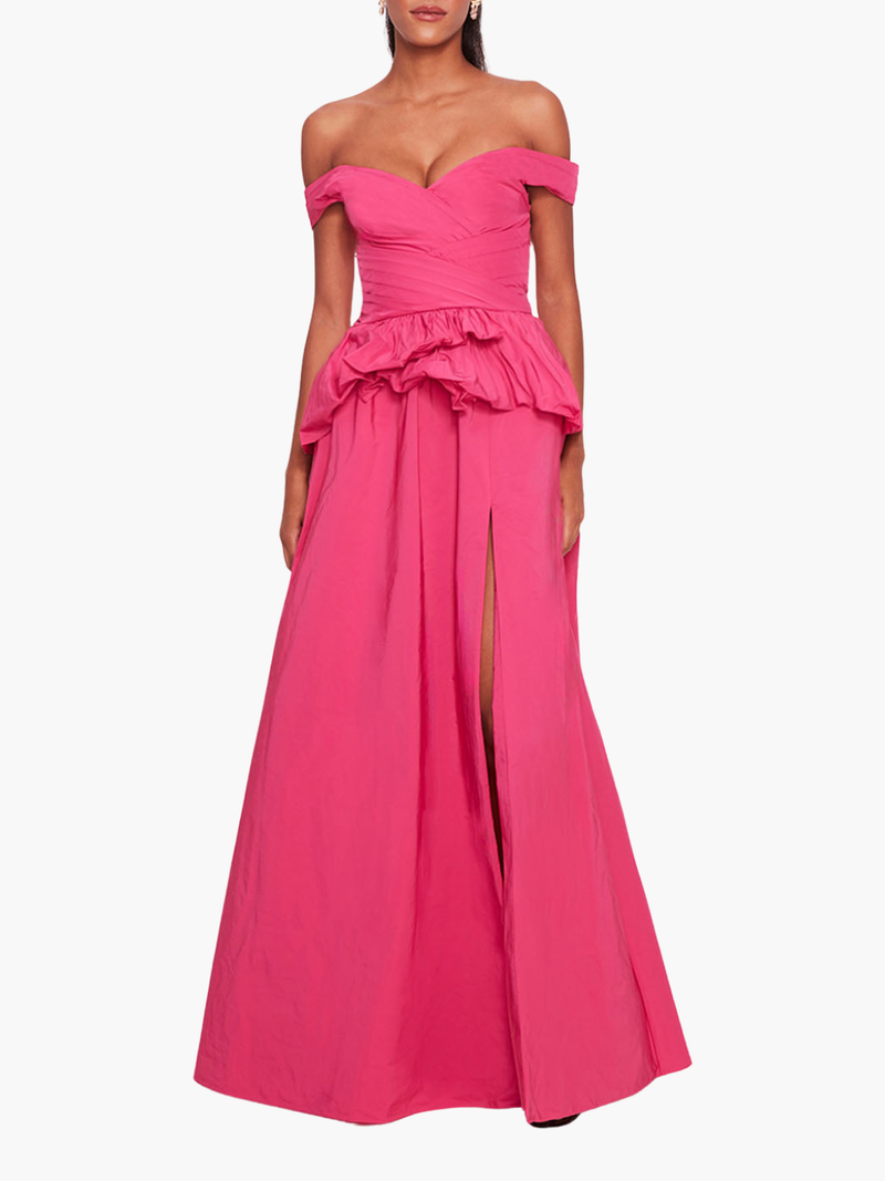 Peplum Taffeta Gown