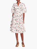 Vintage Aster Floral Print & Lace Midi