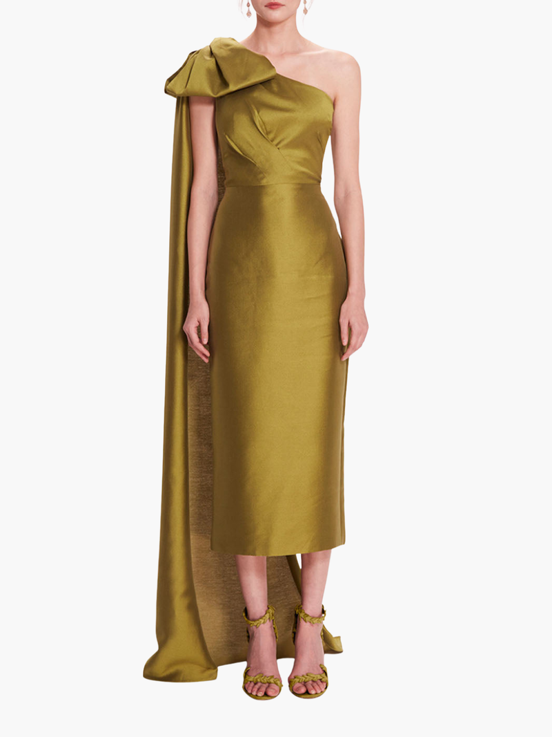 Silk Mikado Midi Dress