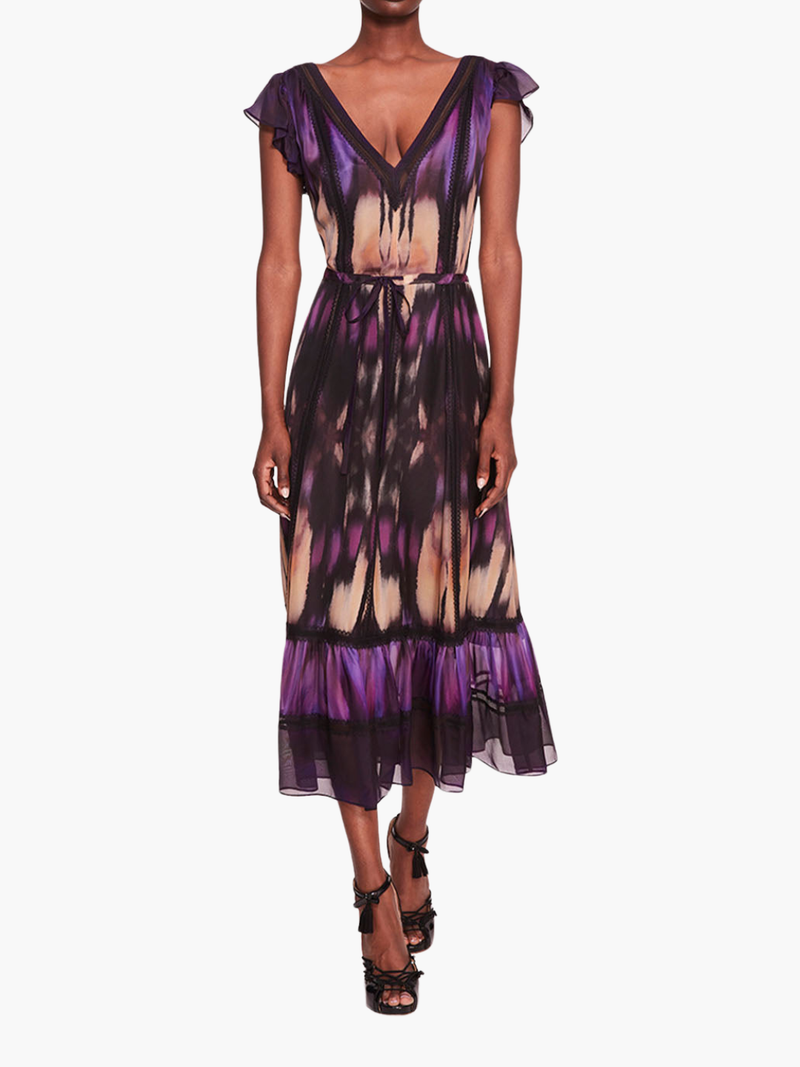 Abstract Viscose Midi Dress