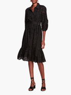 Viola Laser Cut Floral Midi Shirt Dress