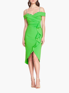 Off Shoulder Draped Midi Dress