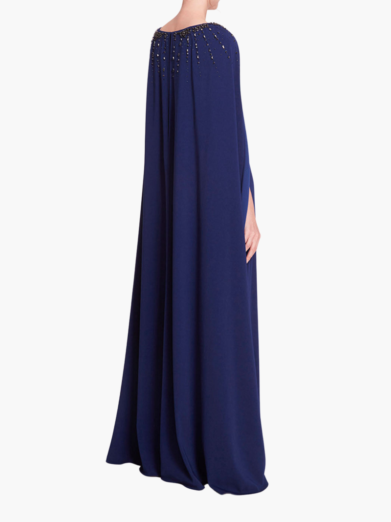 Embellished Cape Gown
