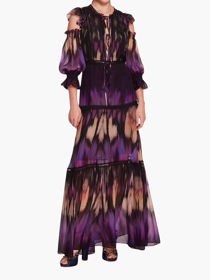 Abstract Viscose Maxi Dress