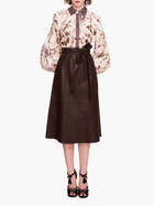 Faux Leather Poplin Midi Dress