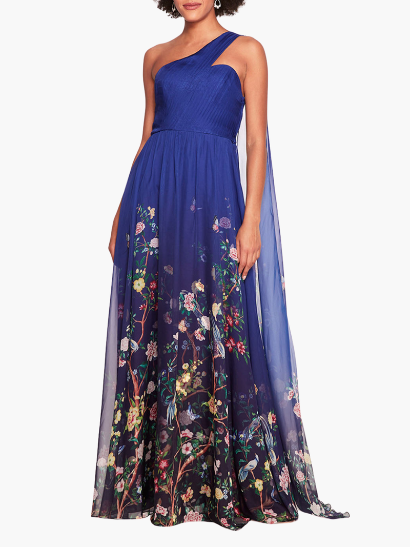 Flowering One Shoulder Gown