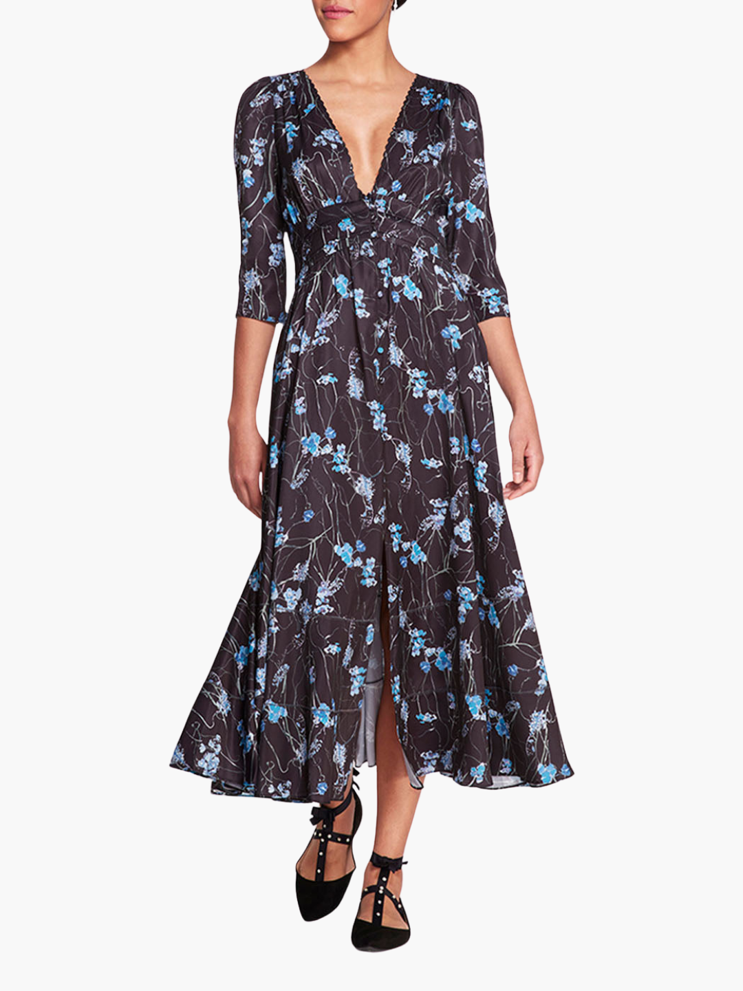 Carnation Sateen Midi Dress