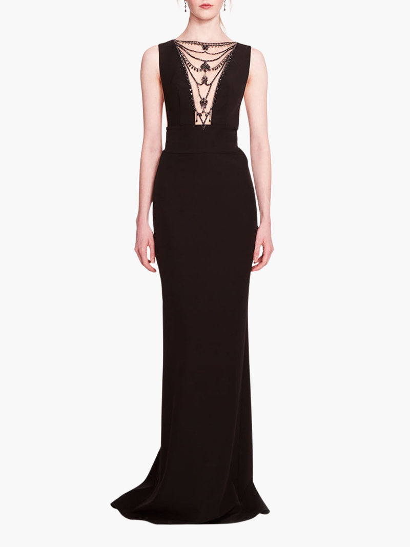 Jewel Embellished Column Gown