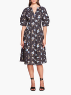 VIntage Aster Floral Print & Lace Midi