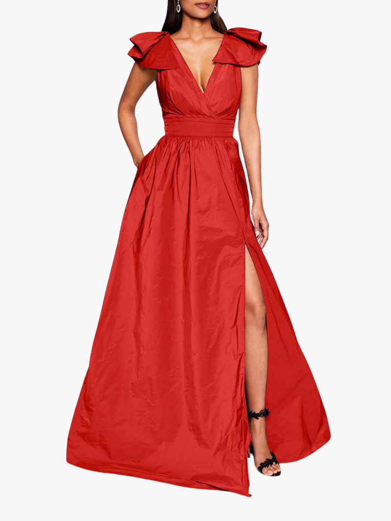 Bow Taffeta Gown