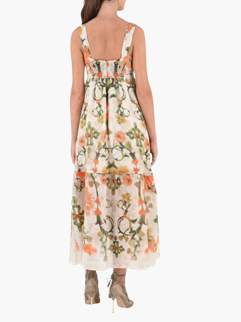 Ramie Square Neck Maxi Dress