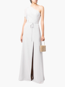 Cosenza One Shoulder Flutter Sleeve Gown