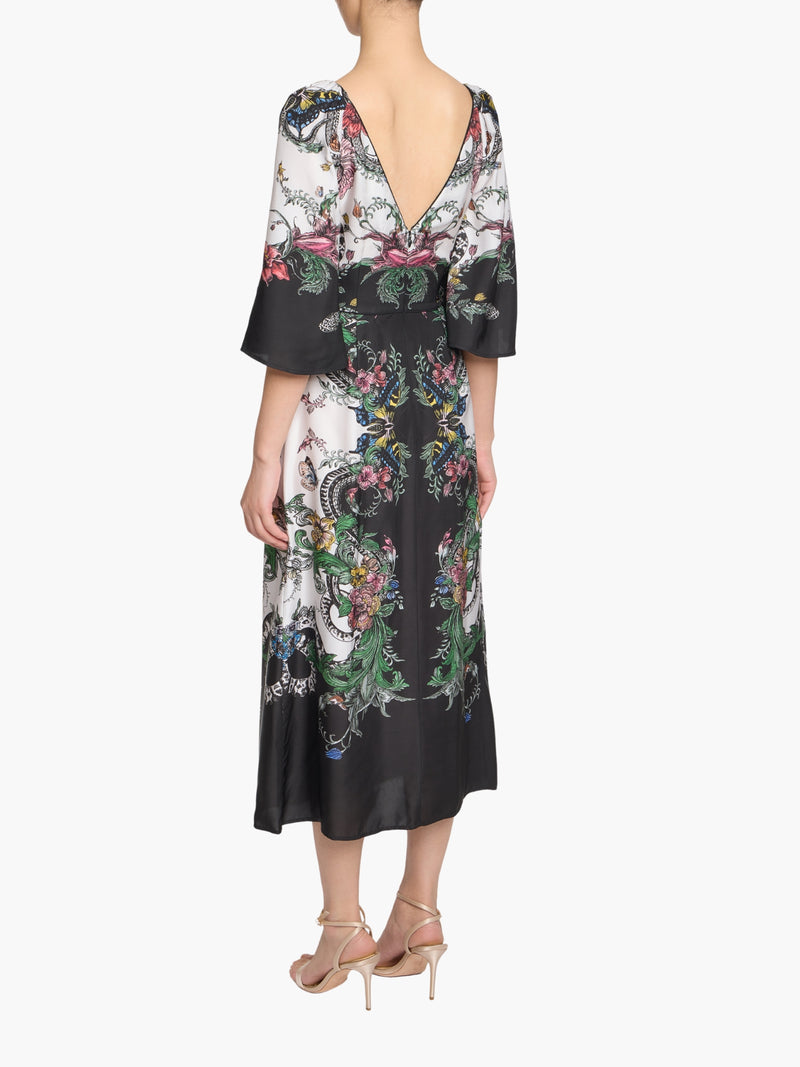 Billowy Twill Empire Midi Dress