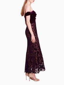 Velvet Cutwork Midi Dress