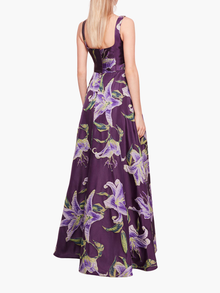 Square Neck Drape Ballgown