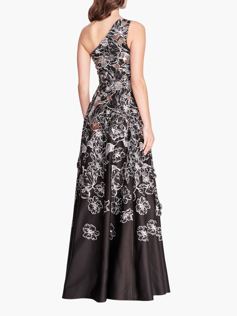 Satin One Shoulder Gown