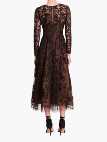 Long Sleeve Tulle Midi Dress