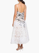 Vivarium Vines Lace Guipure A-line Midi Dress - Black White / 0 / N85M4077 Vivarium Vines Lace Guipure A-line Midi Dress - Black White / 0 / N85M4077