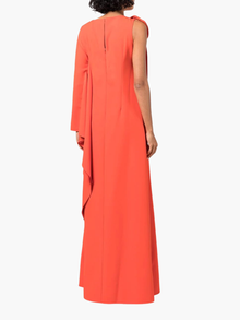 One Arm Draped Crepe Kaftan With Bow