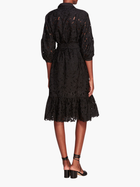 Viola Laser Cut Floral Midi Shirt Dress