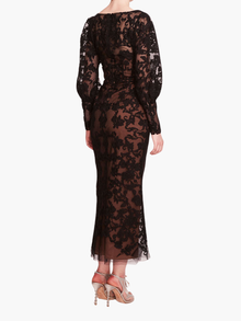 Long Sleeve Corded Midi Dress