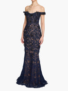 Vivarium Vines Guipure Lace Off Shoulder Gown