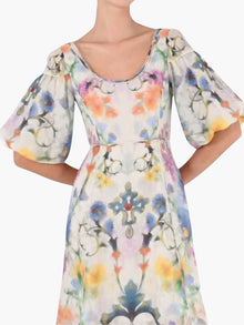 Ramie Puff Sleeve Maxi Dress
