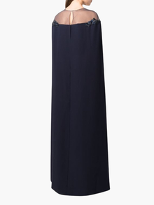 Illusion Neck Crepe Gown