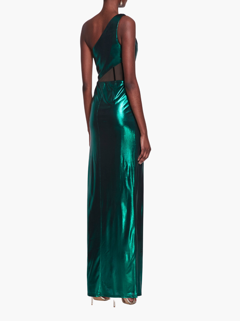 Side Cut-Out Foiled Gown