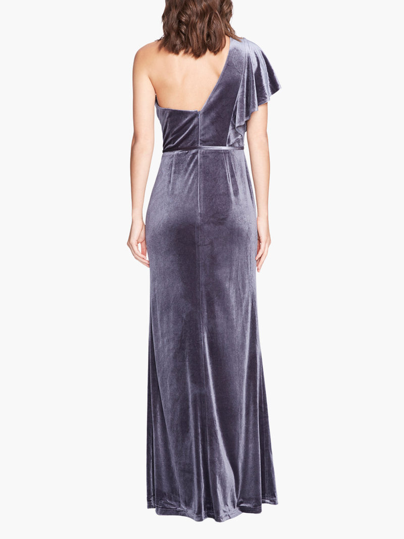 Adria Velvet One Shoulder Gown