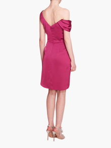 Asymmetrical Satin Mini Dress